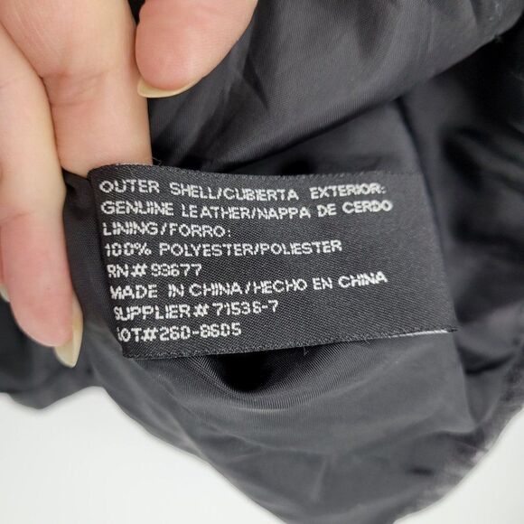 Vintage 80's Worthington Leather Jacket Sleek Moto Zip Up Collared Black L - Picture 10 of 11